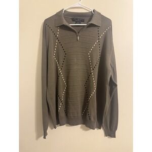 Vintage Protege Collection Men's Size L Quart Zip‎ Pull Over Sweater Dark Brown